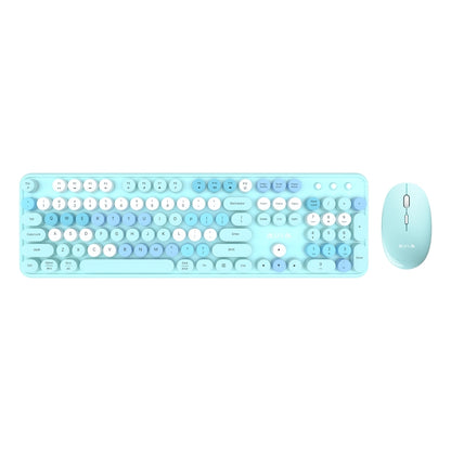 AULA AC306 104 Keys Retro Wireless Keyboard + Mouse Combo Set(Blue Colorful) - free shipping - PMC Jewellery - Order now!