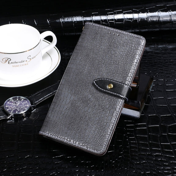 For Samsung Galaxy S24 5G idewei Crocodile Texture Leather Phone Case(Grey)