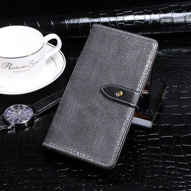 For Samsung Galaxy S24 5G idewei Crocodile Texture Leather Phone Case(Grey)