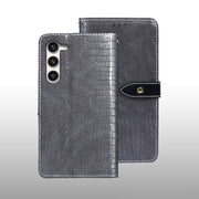 For Samsung Galaxy S24+ 5G idewei Crocodile Texture Leather Phone Case(Grey)