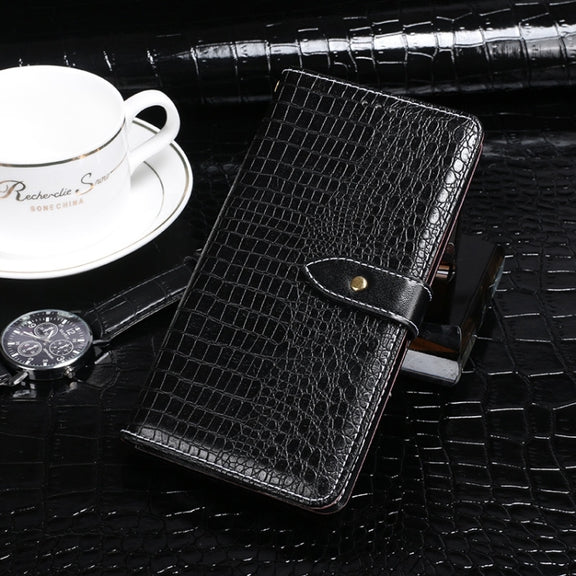 For Samsung Galaxy S24+ 5G idewei Crocodile Texture Leather Phone Case(Black)