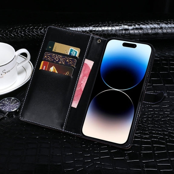 For Nothing Phone 2 idewei Crocodile Texture Leather Phone Case(Red)