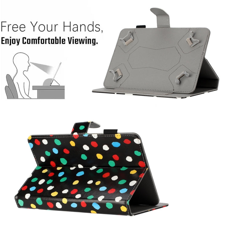 10 inch Dot Pattern Leather Tablet Case(Black Colorful Dot) - free shipping - PMC Jewellery - Order now!
