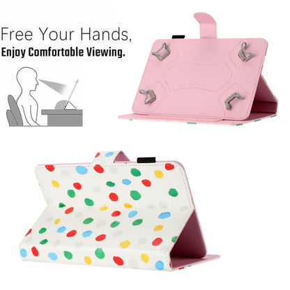 10 inch Dot Pattern Leather Tablet Case(White Colorful Dot) - 10 - 11 inch by PMC Jewellery | Online Shopping South Africa | PMC Jewellery | Buy Now Pay Later Mobicred