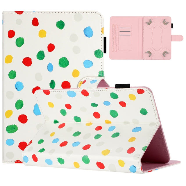 10 inch Dot Pattern Leather Tablet Case(White Colorful Dot)
