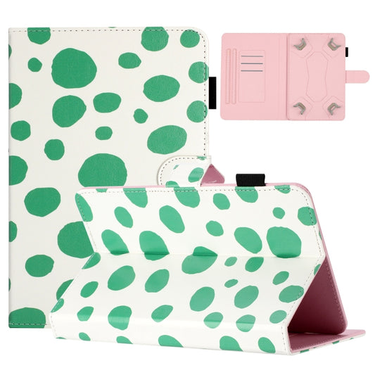 10 inch Dot Pattern Leather Tablet Case(White Green Dot) - 10 - 11 inch by PMC Jewellery | Online Shopping South Africa | PMC Jewellery | Buy Now Pay Later Mobicred