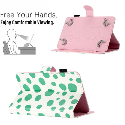 10 inch Dot Pattern Leather Tablet Case(White Green Dot) - 10 - 11 inch by PMC Jewellery | Online Shopping South Africa | PMC Jewellery | Buy Now Pay Later Mobicred