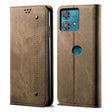For Motorola Edge 40 Neo Denim Texture Flip Leather Phone Case(Khaki) - free shipping - PMC TechLife - Order now!