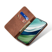 For Motorola Edge 40 Neo Denim Texture Flip Leather Phone Case(Brown)