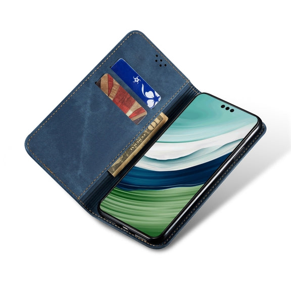 For Motorola Edge 40 Neo Denim Texture Flip Leather Phone Case(Blue)