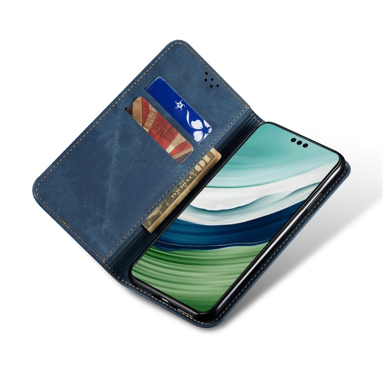 For Motorola Edge 40 Neo Denim Texture Flip Leather Phone Case(Blue)
