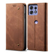 For Motorola Edge 50 Pro 5G Denim Texture Flip Leather Phone Case(Brown) - free shipping - PMC TechLife - Order now!