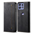 For Motorola Edge 50 Pro 5G Denim Texture Flip Leather Phone Case(Black) - free shipping - PMC TechLife - Order now!
