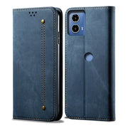 For Motorola Moto G04 / G24 Denim Texture Flip Leather Phone Case(Blue)