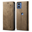 For Motorola Moto G34 Denim Texture Flip Leather Phone Case(Khaki) - free shipping - PMC TechLife - Order now!