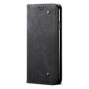 For Motorola Edge 50 Fusion Denim Texture Flip Leather Phone Case(Black)