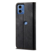 For Motorola Edge 50 Fusion Denim Texture Flip Leather Phone Case(Black)