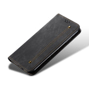 For Motorola Edge 50 Fusion Denim Texture Flip Leather Phone Case(Black)
