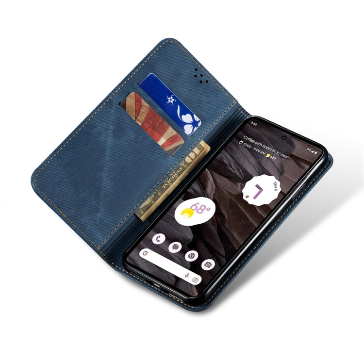 For Motorola Edge 50 Fusion Denim Texture Flip Leather Phone Case(Blue)