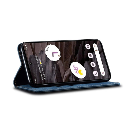 For Motorola Edge 50 Fusion Denim Texture Flip Leather Phone Case(Blue)