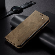 For Motorola Edge 50 Ultra Denim Texture Flip Leather Phone Case(Khaki)