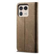 For Motorola Edge 50 Ultra Denim Texture Flip Leather Phone Case(Khaki)