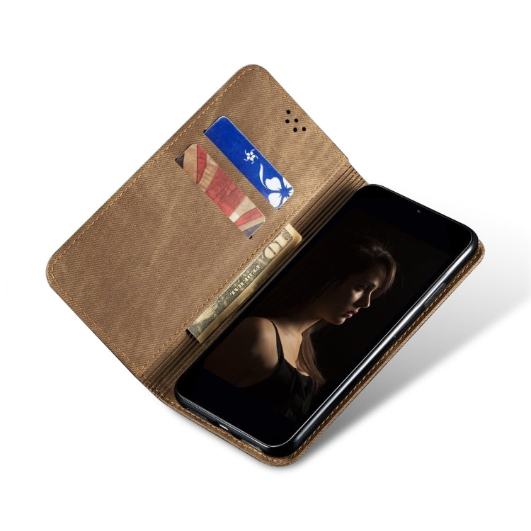 For Motorola Edge 50 Ultra Denim Texture Flip Leather Phone Case(Khaki)