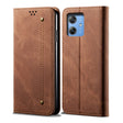 For Motorola Moto G54 5G Global Denim Texture Flip Leather Phone Case(Brown) - free shipping - PMC TechLife - Order now!