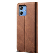 For Motorola Moto G54 Power 5G Denim Texture Flip Leather Phone Case(Brown)