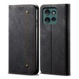 For Motorola Edge 50 5G Global Denim Texture Flip Leather Phone Case(Black) - free shipping - PMC TechLife - Order now!