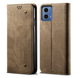For Motorola Moto G34 5G / G45 5G Denim Texture Flip Leather Phone Case(Khaki) - free shipping - PMC TechLife - Order now!