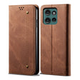 For Motorola Moto G75 5G Denim Texture Flip Leather Phone Case(Brown) - free shipping - PMC TechLife - Order now!