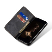For Motorola Moto G75 5G Denim Texture Flip Leather Phone Case(Black)