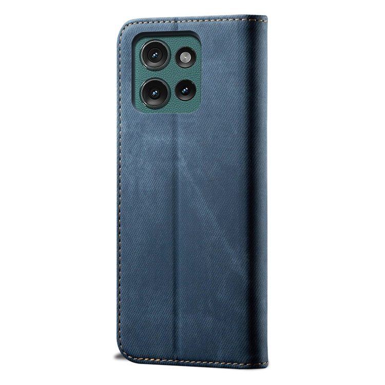 For Motorola Moto G75 5G Denim Texture Flip Leather Phone Case(Blue)