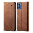 For Motorola Moto G35 Denim Texture Flip Leather Phone Case(Brown) - free shipping - PMC TechLife - Order now!