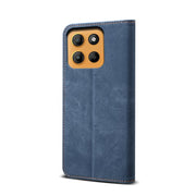 For Motorola Moto G15 Denim Texture Flip Leather Phone Case(Blue)