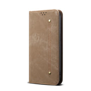 For Motorola Edge 5G 2025 Denim Texture Flip Leather Phone Case(Khaki)