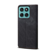 For Motorola Edge 60 Denim Texture Flip Leather Phone Case(Black)