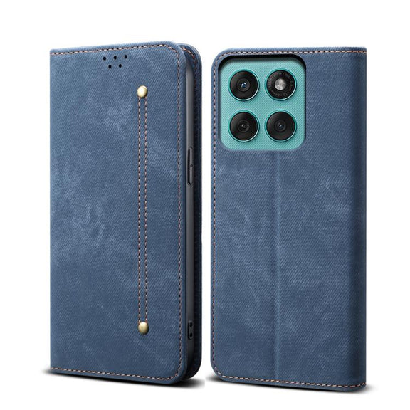 For Motorola Edge 60 Denim Texture Flip Leather Phone Case(Blue)