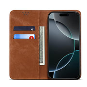 For Motorola Edge 60 Pro Denim Texture Flip Leather Phone Case(Brown)