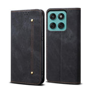 For Motorola Moto G86 Power Denim Texture Flip Leather Phone Case(Black)