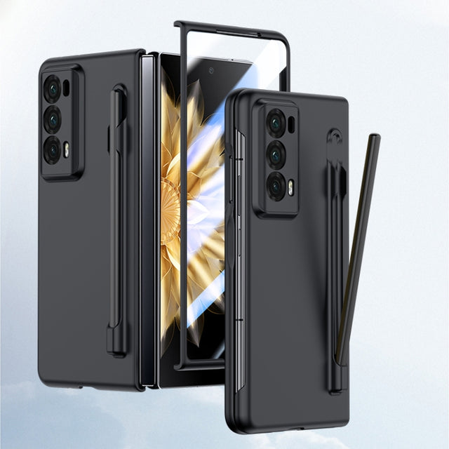 For Honor Magic V2 Integrated Skin Feel PC Phone Case with Pen / Pen Box(Black)