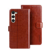 For Samsung Galaxy S24+ 5G idewei Crazy Horse Texture Leather Phone Case(Brown) - free shipping - PMC Jewellery - Order now!