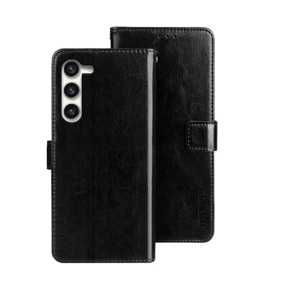 For Samsung Galaxy S24+ 5G idewei Crazy Horse Texture Leather Phone Case(Black)