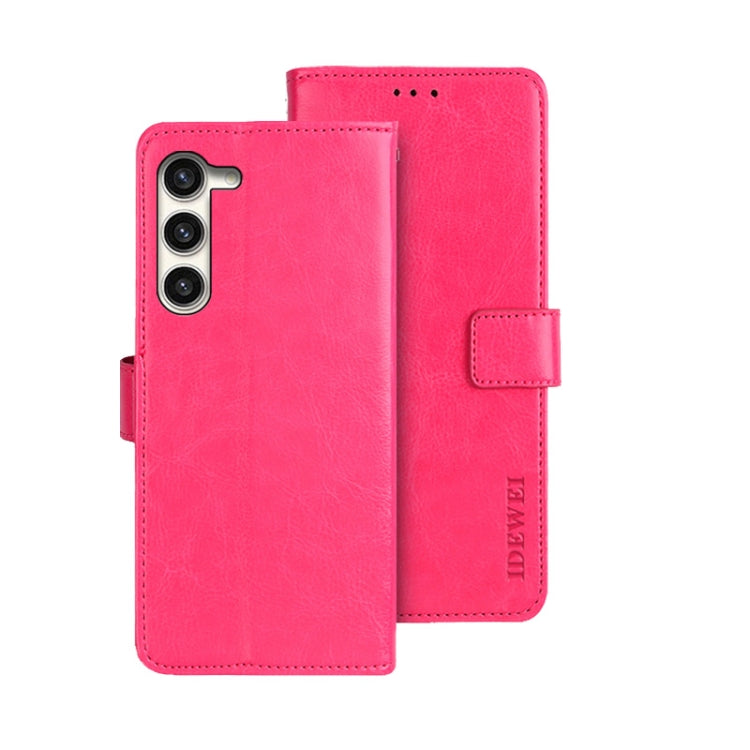 For Samsung Galaxy S24+ 5G idewei Crazy Horse Texture Leather Phone Case(Rose Red) - free shipping - PMC Jewellery - Order now!