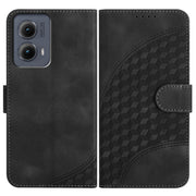 For Motorola Edge 5G 2024 Elephant Head Embossed Phone Leather Case with Lanyard(Black)