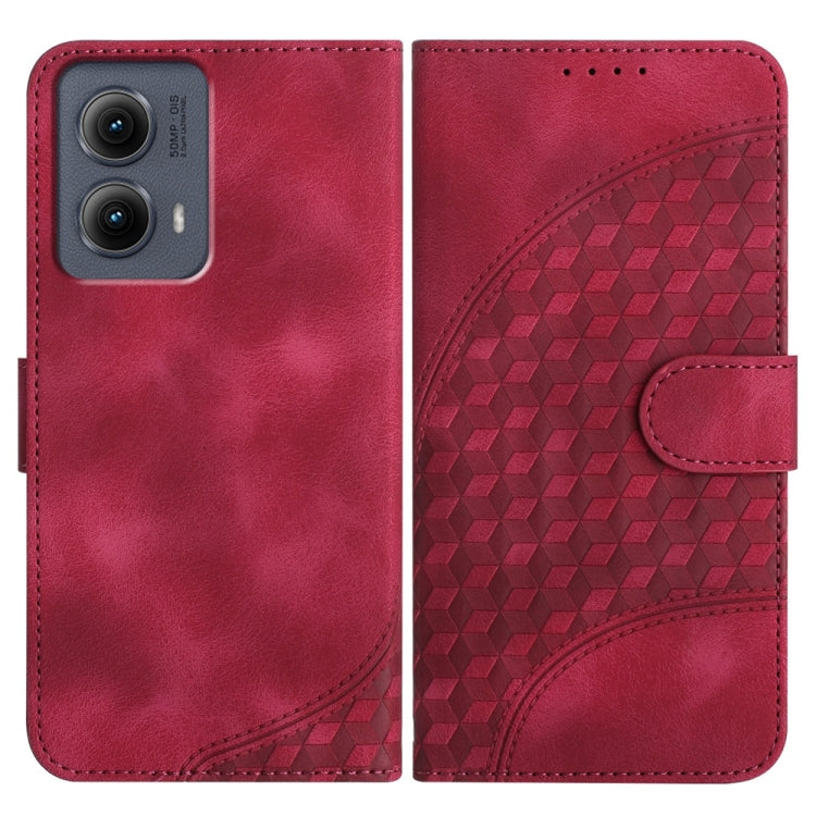 For Motorola Edge 5G 2024 YX0060 Elephant Head Embossed Phone Leather Case with Lanyard(Rose Red) - Motorola Cases by PMC Jewellery | Online Shopping South Africa | PMC Jewellery | Buy Now Pay Later Mobicred