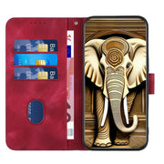 For Motorola Edge 5G 2024 YX0060 Elephant Head Embossed Phone Leather Case with Lanyard(Rose Red)