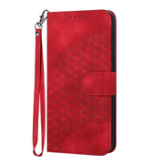 For Motorola Edge 5G 2024 YX0060 Elephant Head Embossed Phone Leather Case with Lanyard(Red)