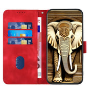 For Motorola Edge 5G 2024 YX0060 Elephant Head Embossed Phone Leather Case with Lanyard(Red)